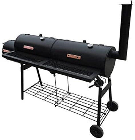 IKAYAA Barbecue con Affumicatore Affumicatore per Barbecue Barbecue a Carbone Griglia Camino per Barbecue a Carbone -