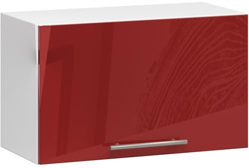 AKORD | Olive Küchenschränke | Geräumig | Robust | Für jedes Design | Für eine kleine Küche | Für eine Küchenzeile | Als Teil eines Sets | Weiß & Rot Glanz Front