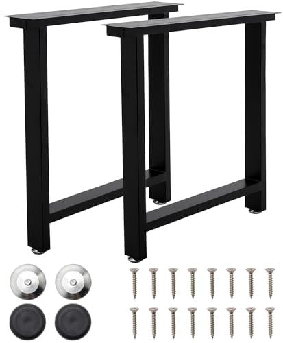 INMOZATA Tischbeine Metall Schwarz 2 Stück Tischgestell Tischkufen mit Verbreiterte Montageplatte für Esstisch Schreibtisch Stizbank 80 x 13 x 72cm, T-Form