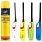 4 X BBQ Multicolour Refillable Safety Candle Fire Lighters With 1 Clipper Gas Refill Bottle (1 clipper x 4 lighters)
