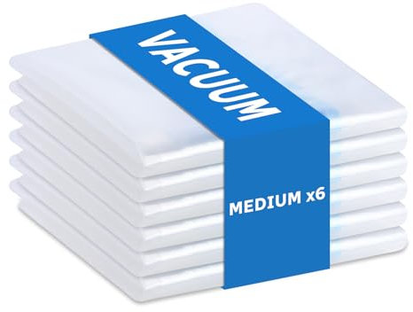 Flintronic Vacuum Storage Bags, 6 Space Saver Sealer Bags with Double Zip, Reusable Airtight Bags, Vacuum Bag, 80% More Storage Space for Clothes,Comforters,Blankets, Pillows,50 x 70 cm(NO PUMP)
