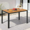 Clevich Gartentisch Wetterfeste, 110x70cm, Outdoor-Esstisch, WPC Balkontisch, Aluminiumrahmen, Wetterfeste Gartenmöbel, Quadratischer Terrassentisch, Teakbraun