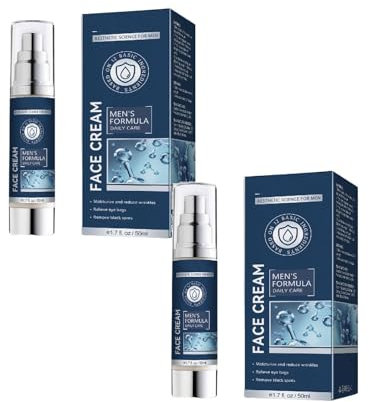 Gesichtscreme Männer - Feuchtigkeitsspendend & Anti-Aging Reduziert Augenringe & Feine Linien Leichte, Gesichtspflege Ideal als gegen Alters und Pigmentflecken, 50ml (blau, 2 pcs)