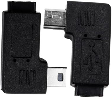 Gorise 2 Stück 90 Grad Links Rechts Abgewinkelt Mini USB 5 Pin Stecker Auf Buchse Verlängerungsadapter