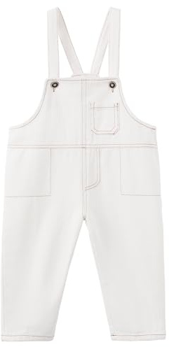 Mud Kingdom Salopette in denim per bambini con bretelle regolabili Jean Ovearalls in cotone tinta unita abbigliamento da lavoro per bambini da 12 mesi a 8 anni