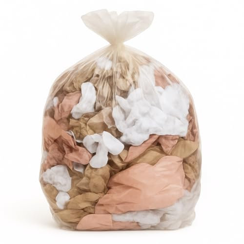 Babag Sac Poubelle Transparent 110L - Lot de 200 - Ultra Résistants - Qualité Alimentaire