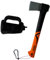 Axeplorer Hache Incassable 38cm, Manche Ergonomique Antidérapant, Lame Acier Carbone, Etui de Transport Sécurité, Mousqueton, Corde. Hachette Bushcraft, Machette Camping, Axe Vanlife Robuste, Durable