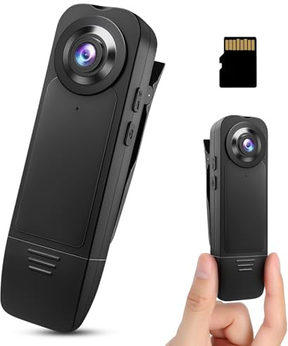 1080P Mini-Körperkamera mit 32 GB Speicherkarte, Bodycam HD 1080P Kleine Kamera ohne WLAN, tragbare Bodycam, Audio Video AufzeichnungTragbare Mini Überwachungskamera mit Nachtsicht für Sicherheit