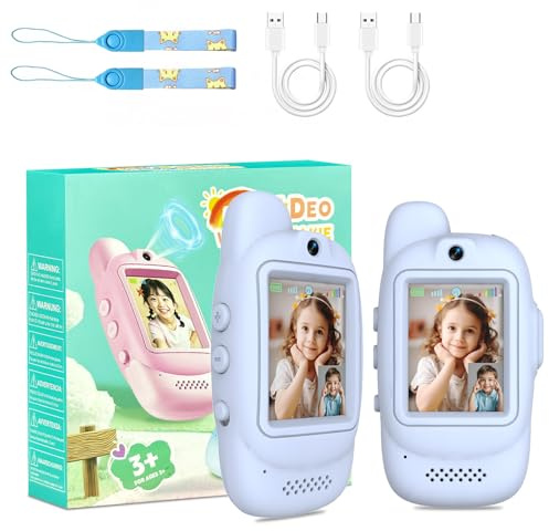 NeuWee Kids Walkie Talkies with Video Call & Voice Changer, Rechargeable Long Range Walkie Talkies for Kids Ages 3-12, Outdoor Adventure Toys Gifts for Boys and Girls, Blue