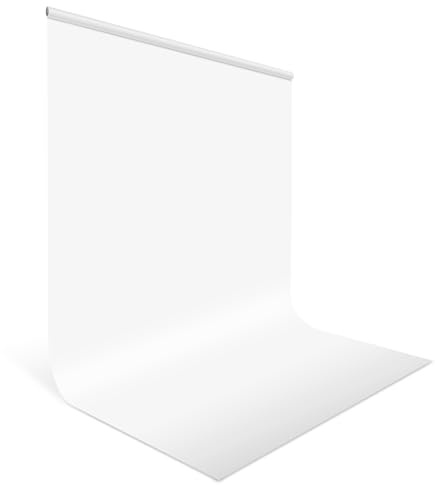 Otraki Fotohintergrund Weiß, 1,5 x 2m Polyester Hintergrund Fotografie Faltbar Backdrop Weiss und Waschbar Fotohintergrund Stoff für Fotostudio, Video, Live Streaming, Meeting