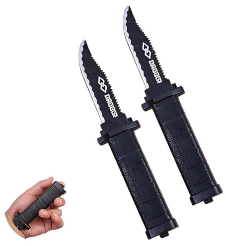 YAZWUR Couteaux de Tour de Magie Disparaissants, 2 Pièces, Lames Rétractables, Faux en Plastique, Accessoires, Jouets de Farce et Attrape pour Enfants et Adultes, Poisson d'Avril, Style Classique