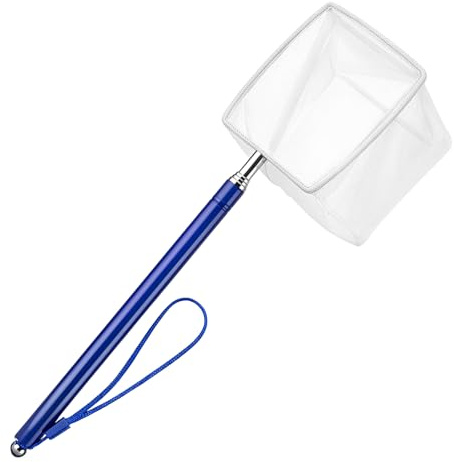 3 Inch Fine Mesh Shrimp Net, Tiny Fish Net for Shrimp Baby | Long Handle Small Fishes Tank Tool for Bettas, Extendable Stainless Steel Handle, Small Tank & Pond Cleaning Nets