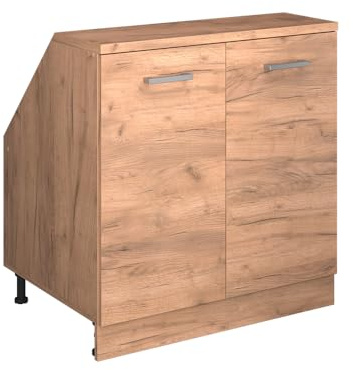 Vicco Dachschrägenschrank Rion, Goldkraft Eiche/Goldkraft Eiche | B80 x T60 cm, mit 2 Türen, platzsparend für Dachschrägen