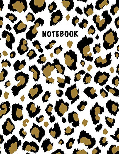 Notebook: Composition Book, Journal (8.5 x 11 inches, 120 Pages, Lined Paper) Leopard Print Design-Classic