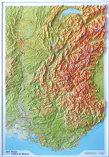 Alpes - Vallée du Rhône relief map (60301)