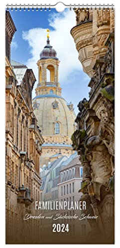 Familienplaner Dresden und Sächsische Schweiz 2024 | 20 x 44 cm | weißes Kalendarium: Einschreibkalender | 20 x 44 cm | weißes Kalendarium