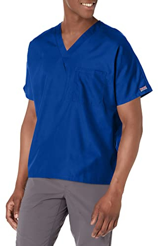 CHEROKEE womens Originals Unisex V-neck medical scrubs shirts, Galaxy Blue, 4X-Large US
