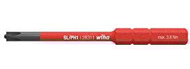 Wiha Bit slimBit electric PlusMinus/Phillips (34587) SL/PH1 x 75 mm für tiefliegende Schrauben, Allrounder für Elektriker