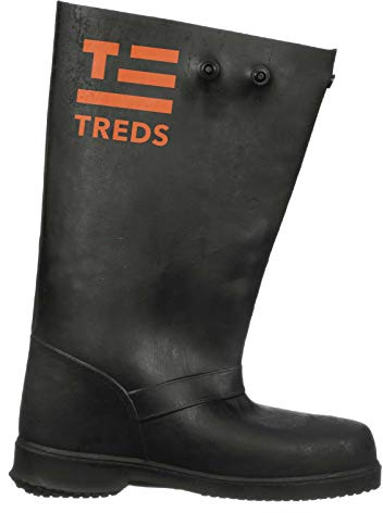 Treds Super Tough 17 Pull-On Stretch Rubber Overboots for Rain, Slush, Snow and Construction, Size Large, Black