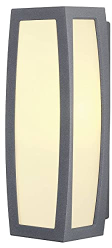 SLV Surface-Mounted Wall Light Meridian Box/Illumination for Walls, Paths, entrances, LED Outdoor spot, Surface-Mounted Outdoor Light, Garden lamp / E27 IP54 25W Anthracite