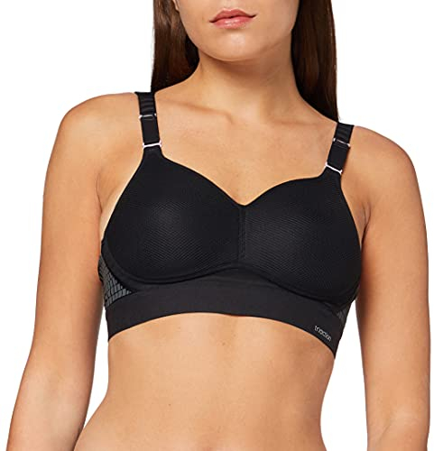 TriAction Damen Gepolstert Sport-BH Hybrid Lite P, Schwarz (Black 04), Gr. 90C