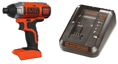 BLACK+DECKER BDCIM18N-XJ Avvitatore a Impulsi + BDC1A-QW Caricabatterie Rapido