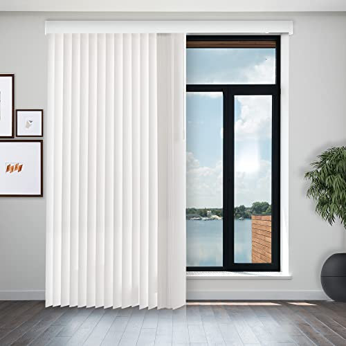 CHICOLOGY Vertical Blinds, Door Blinds & Shades, Blackout Window Shade, Vertical Blinds for Doors, Sliding Blinds Oxford White (Vinyl) 78 W X 84 H