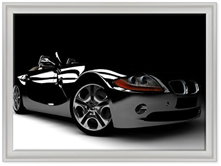 Bild auf Leinwand Canvas – Gerahmt – fertig zum Aufhängen – Supercar – BMW Z3 Z8 – Rennwagen Sport Design Dimensione: 50x70cm C - Colore Bianco Contemporaneo