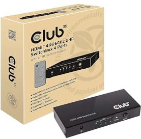 Club 3D HDMI 2.0 UHD Switchbox 4 ports 4K 60Hz, CSV-1370, schwarz