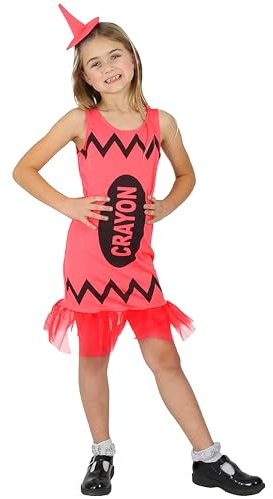 I LOVE FANCY DRESS WACHSMALSTIFT KOSTÜM FÜR Kinder - WACHSMALSTIFT Kleid NEUHEIT BUCHWOCHE KOSTÜM FÜR Kinder (MITTEL - ROT)