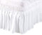 PiccoCasa Cache-sommier élastique à volants de 38 cm - Cadre de lit en microfibre brossée avec volants de 38 cm - Super king size - Blanc neige