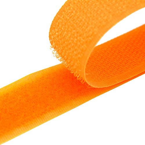 4m Klettband zum Nähen 20mm Flausch- & Hakenband 50 Farben Klettverschluss, Größe:20mm, Gurtband:1002 neon-orange
