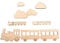 Rayher Holzmotiv kleiner Zug, Birkenholz FSC Mix Credit, natur, 21,7x4,8cm, Set 6-teilig, Holzmotiv zum Bemalen, 62984505
