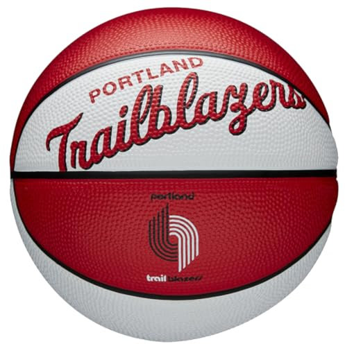 Wilson Mini-Basketball TEAM RETRO, PORTLAND TRAIL BLAZERS, Outdoor, Gummi, Größe: MINI