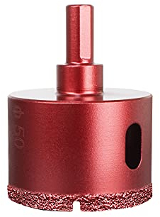 Meccion Diamond Drill Bit Brazed Core Hole Saws, Performance Hollow Hole Cutter for Glass/Tile/Granite/Marble/Porcelain (50mm)