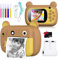 SUPBRO Kinderkamera 2.4 Zoll HD Bildschirm Print Sofortbildkamera 1080P mit 32GB TF Karte für 4 5 6 8 7 9 10 Jahre alte Jungen Mädchen Kinderkamera mit USB Ladekabel Multifunktionskamera Spielzeug Bär