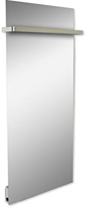 ILO - Radiatore per asciugabiancheria elettrico, 500 W/ +17 motivi, design unico/Rayonnant / Extra piatto / IP44, con 2 barre in acciaio INOX/Verticale-Orizzontale / Eco Silenzioso, Francia / Specchio