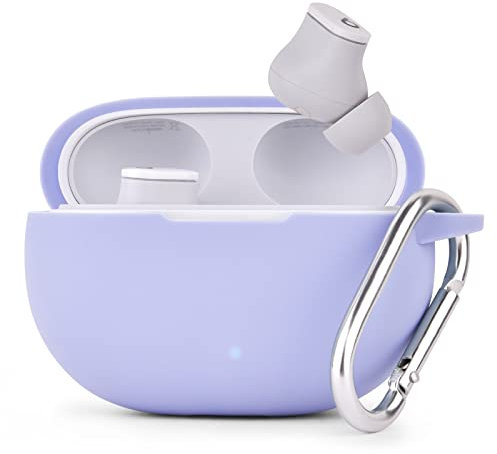 AIRSPO Silikonhülle Kompatibel mit Beats Studio Buds Case 2021 Weiche Schutzhülle für Beats Wireless Earbuds mit Schlüsselanhänger (Lila)