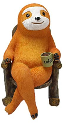 Tierfigur Faultier auf Schaukelstuhl Garten Statuen Outdoor Harz Miniatur Ornament Blumentopf Desktop Heimdekoration Handwerk Gartendekoration