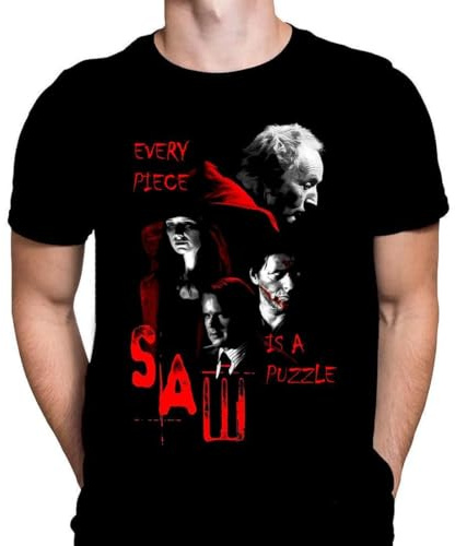 Saw - Every Piece is a Puzzle - Horror Movie Merchandise Saw Franchise Unisex Black T-Shirt