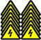 Ciieeo 25St Logo-Aufkleber Hochspannungsaufkleber Elektrischer Warnaufkleber Etiketten Embleme Hochspannungswarnung Hochspannungs-Warnschilder Tafel Elektrozaun Vorsichtig sein das Schild