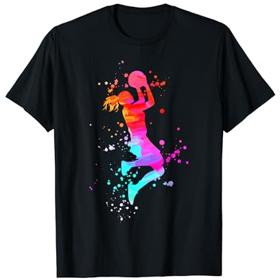 Basketballerin Wasserfarbe Basketball Mädchen Damen Kinder T-Shirt