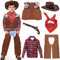 vamei Cowboy Kostüm Kinder Western Cowboy Zubehör Kinder mit Cowboy Weste Cowboy Hut Kinder Halstuch für Karneval Cosplay Halloween Kinder 3 4 5 6 7 8 9 10 11 12 Jahre