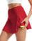 FitsT4 Sports Damen Tennisröcke Hohe Taille Rock Golf Athletisch Laufen Lässig Sport Minirock Workout Rock mit Taschen,Rot,L