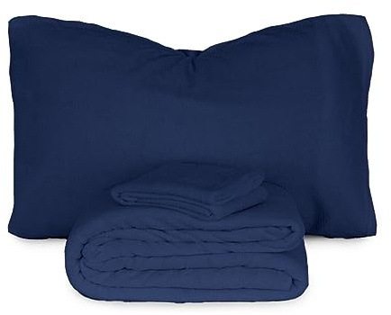 Morbidissimi Set Lenzuola Completo Letto in Pile Coral Tinta Unita, Termico, Morbido, Caldo per Letto Singolo Blu