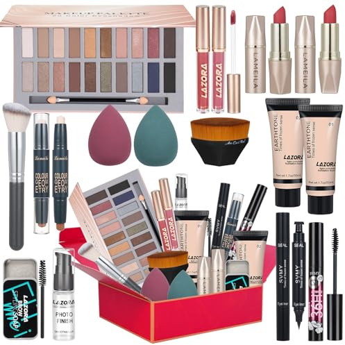 venshun Complete Makeup Kit for Women and Teens, Includes 20 Colors Eyeshadow Palette Foundation Makeup Kit for Beginners