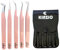 KINZIO Pinzette per extension ciglia Set di 5 pinzette, in acciaio inossidabile giapponese, dritte curve 45 Pinzette per ciglia con volume di 90 gradi (Set da 5 pezzi, rosa)