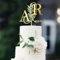 Party to Be Cake Topper Mariage Personnalisé avec Initials et Date Décoration de Gâteau pour Anniversaire de Mariage en Acrylique (Fleur 03)