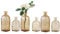 GMWD Glass Flower Vase Set of 6 Yellow Clear Bud Vases, 14.5 Oz 8 Oz Apothecary Bottle Vases Decorative for Centerpieces Home Decoration Wedding Reception Table Decor