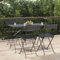 QZZCED Campingstuhl Terrassenstühle Strandkörbe Outdoor Stühle Bistrostühle 4 STK. Klappbar Schwarz Poly Rattan und Stahl für Terrasse, Garten, Balkon